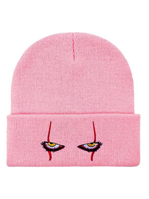 Eye Design Street Style Beanie Hat for Men & Women, Casual New Trendy Warm Fitted Cool Beanie Hat, Fashionable Knitted Beanie Hat for Party, Club for Fall & Winter