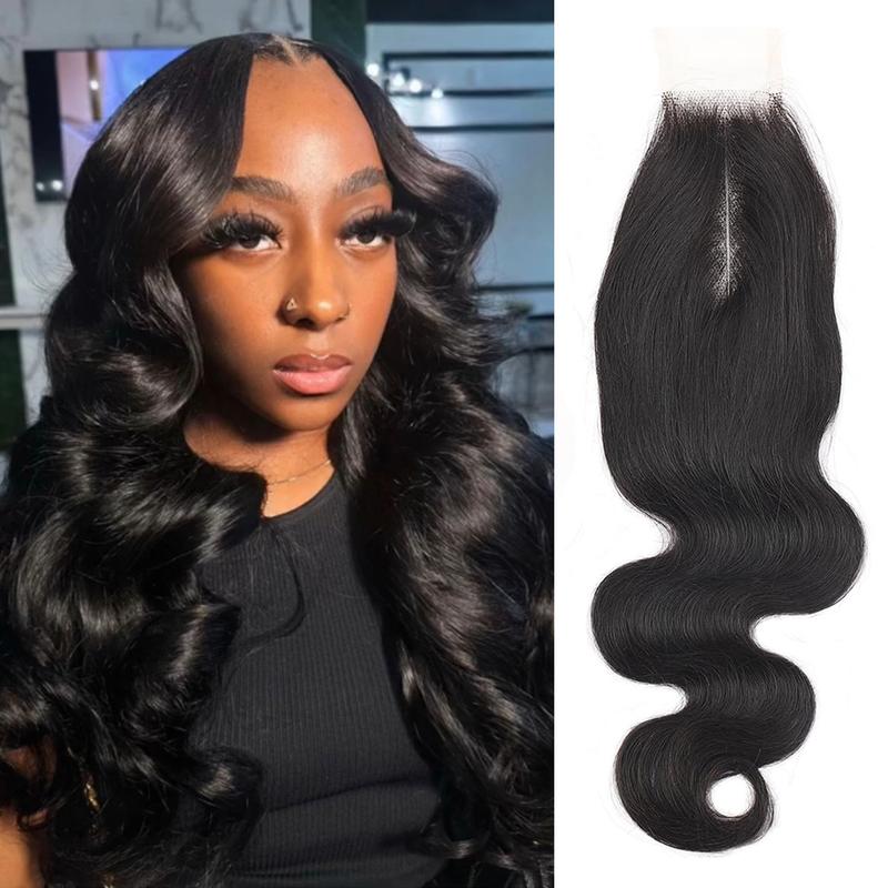 [Wequeen] 2x6 HD Lace Closure Straight Body Wave Skin-Like Closure Human Hair 14-18inch #1B Natural Black