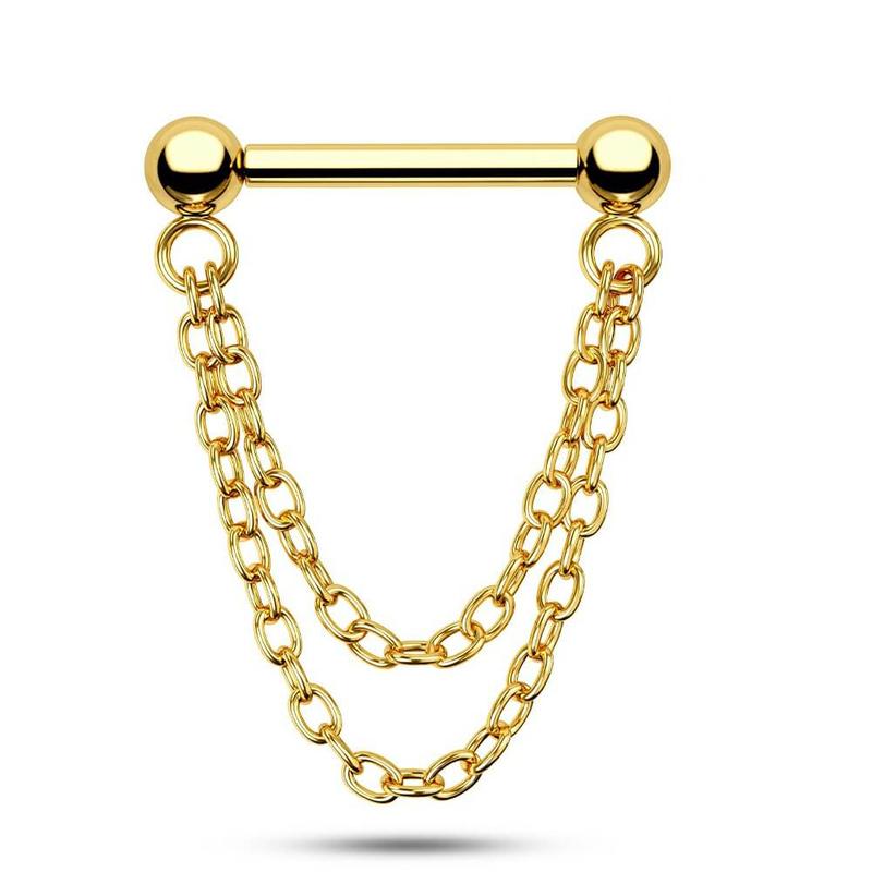 Oufer 16G Threadless Chain Style Septum Ring Push Pin