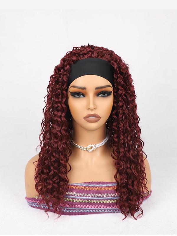 Women's 24inch Long Curly Wigs with Headbands,  Striking Natural Fluffy Glueless Hair Wigs for Daily, Cosplay, Anime or Costume Party, Striking Natural Fluffy Hair Wigs for Daily