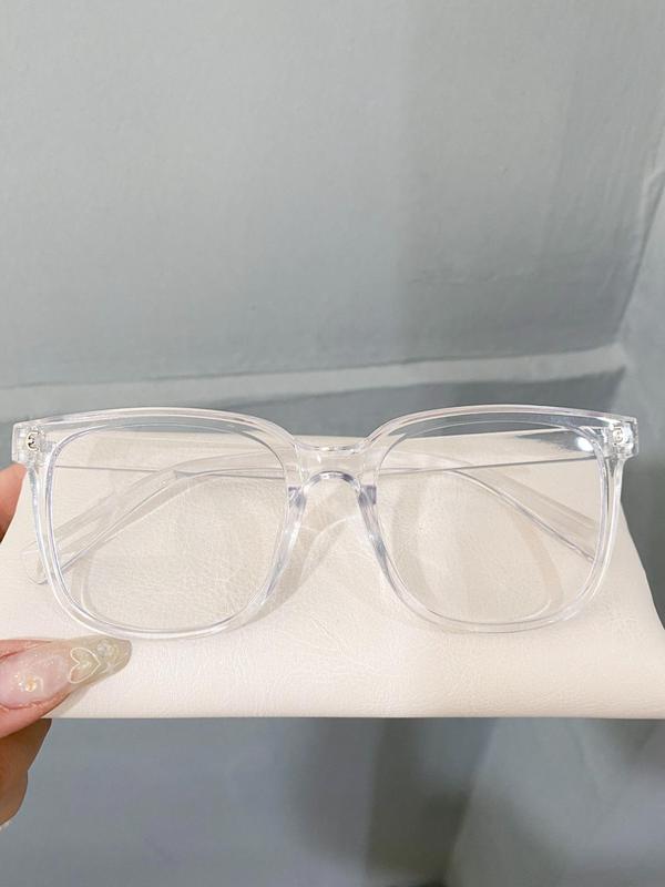 Simple Eyeglasses for Men and Women, Fashion Large Size Acrylic Square Frame Eyeglasses for Everyday Use, Fashion Cute Accessories As Gifts for Her & Him