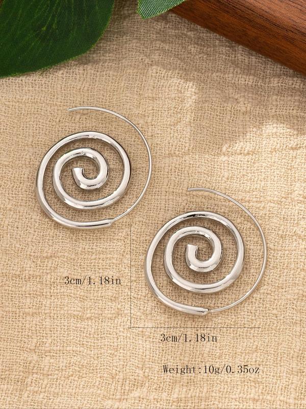 Women's Punk Style Spiral Shape Dangle Earrings, 1 Pair Trendy Exaggerated Dangle Earrings, Chic Street Trend Jewelry for Party Decor