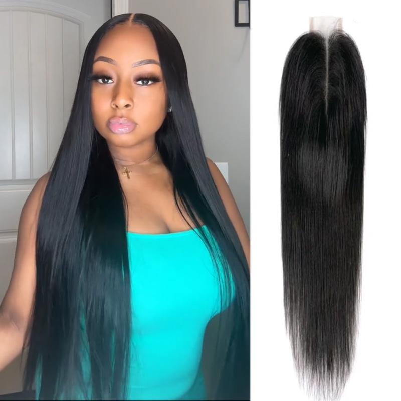 [Wequeen] 2x6 HD Lace Closure Straight Body Wave Skin-Like Closure Human Hair 14-18inch #1B Natural Black