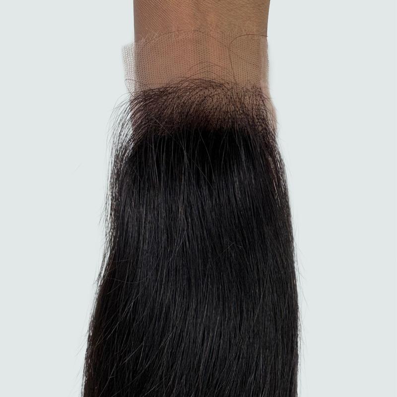 [Wequeen] 2x6 HD Lace Closure Straight Body Wave Skin-Like Closure Human Hair 14-18inch #1B Natural Black