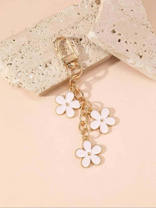 Flower Design Keychain, Cute Keychain for Women & Men, Fashion Accessories for Phone Case, Headphone Case, Handbag, Keyring, School Supplies, Teacher Gifts