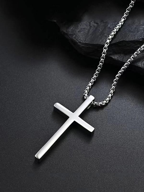 Cross Charm Titanium Steel Pendant Necklace for Men & Women, Hip Hop Fashionable Titanium Steel Jewelry, Classic Fashion Accessories for Daily Wear