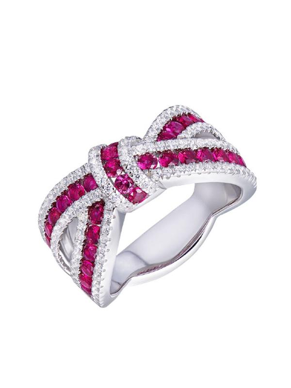 Women's Elegant Rhinestone Decor Bowknot Design Ring, Luxury Exquisite Trendy Engagement Ring, Chic Gorgeous Jewelry As Birthday Gift for Girlfriend