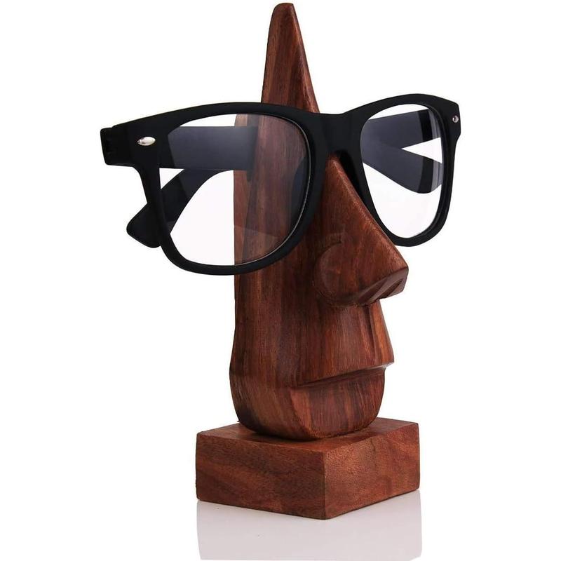 Handmade Nose Shaped Wooden Eyeglass Spectacle Display Stand Holder