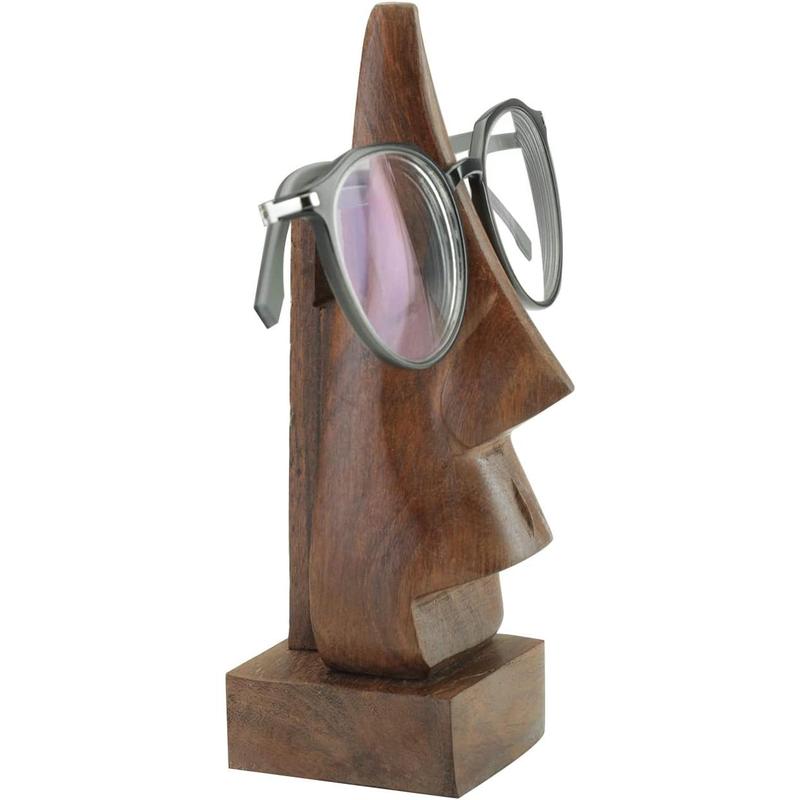 Handmade Nose Shaped Wooden Eyeglass Spectacle Display Stand Holder