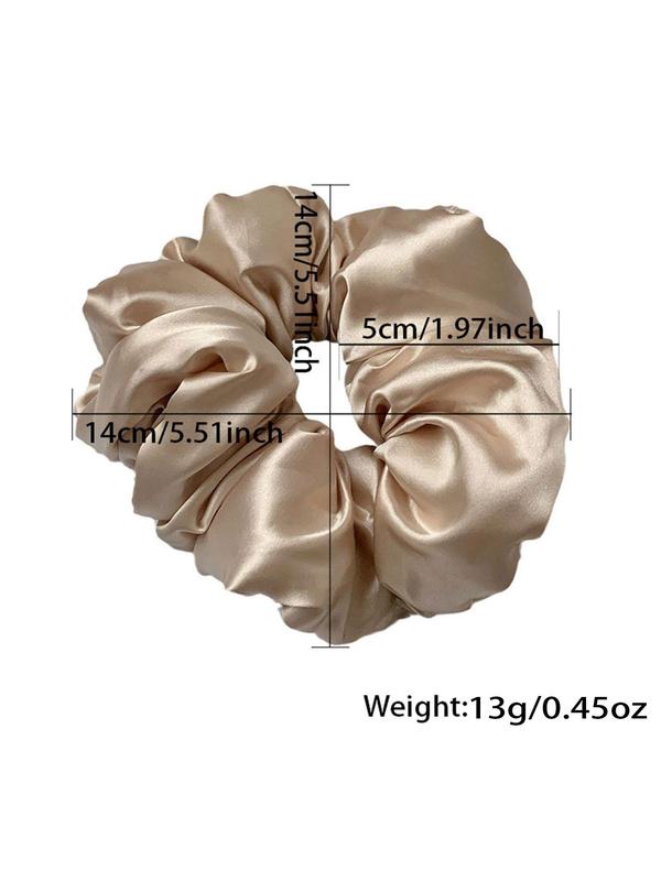 Solid Color Satin Scrunchies, High Stretch Hair Tie, Durable Hair Accessories for Women & Girls, Minimalist Headwear Suitable for Thick Hair