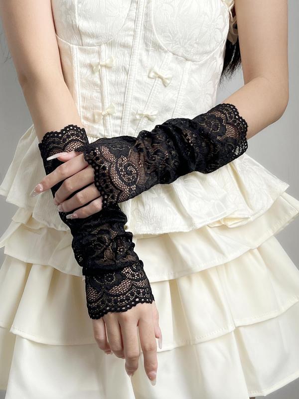 Women's Elegant Lace Arm Sleeves, Vintage Trendy Arm Sleeves, Fashionable Gloves for Women & Girls for Daily & Party Decoration