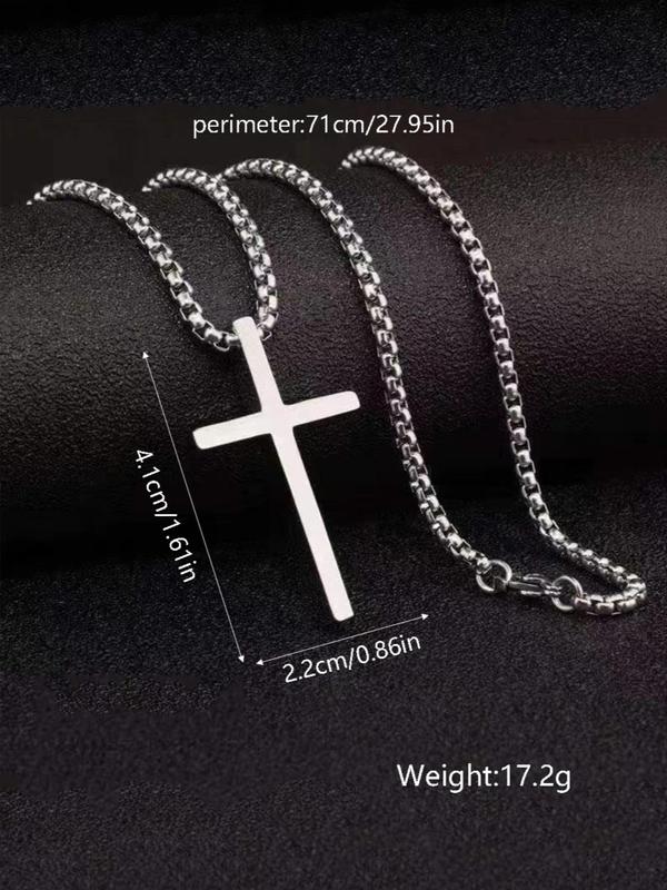 Cross Charm Titanium Steel Pendant Necklace for Men & Women, Hip Hop Fashionable Titanium Steel Jewelry, Classic Fashion Accessories for Daily Wear