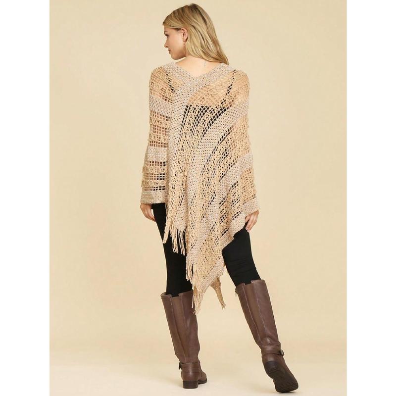 Style Lab Crochet Native Pattern Poncho