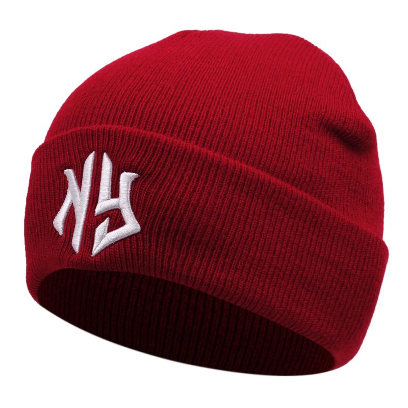 fashion beanie hat men letter embroidered men knitted hat with warm head cover hat women