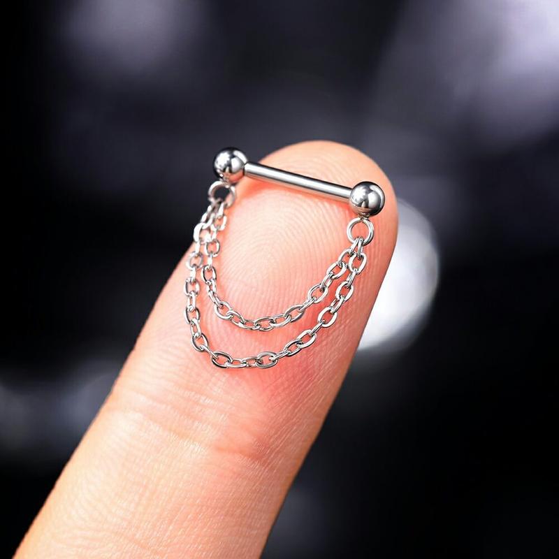 Oufer 16G Threadless Chain Style Septum Ring Push Pin