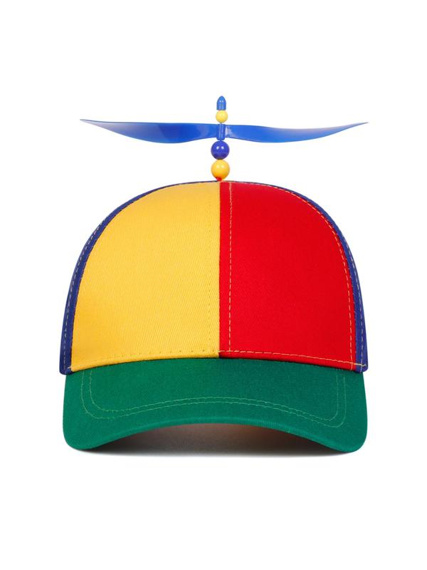 Colorblock Baseball Cap with Propeller Design, Casual Outdoor Sports Hat for Men & Women, Adjustable Sun Protection Cap for Daily Wear