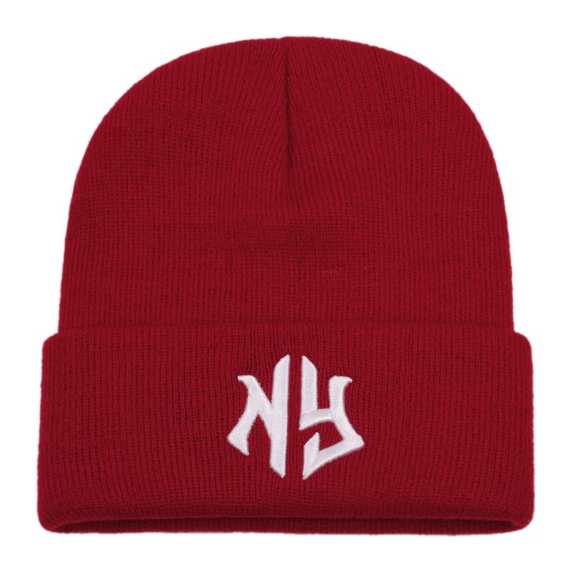 fashion beanie hat men letter embroidered men knitted hat with warm head cover hat women