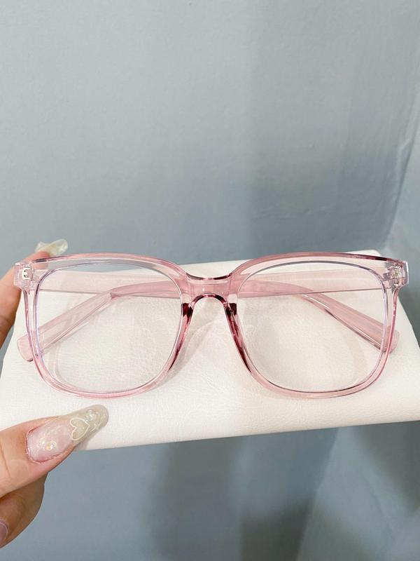 Simple Eyeglasses for Men and Women, Fashion Large Size Acrylic Square Frame Eyeglasses for Everyday Use, Fashion Cute Accessories As Gifts for Her & Him