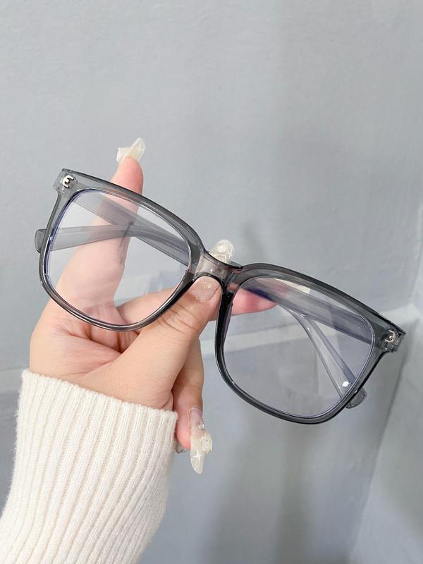 Simple Eyeglasses for Men and Women, Fashion Large Size Acrylic Square Frame Eyeglasses for Everyday Use, Fashion Cute Accessories As Gifts for Her & Him