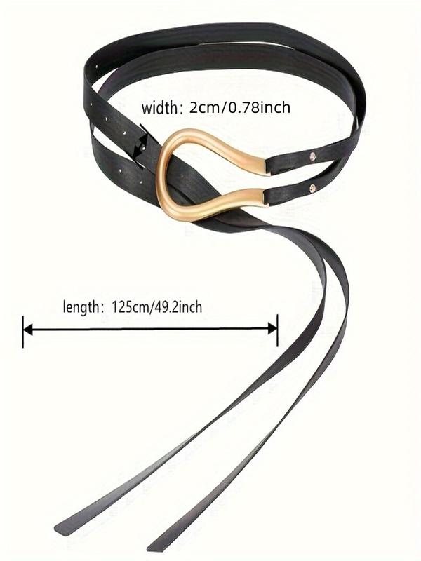 Women's Solid Color Adjustable Buckle Belt, Fashion Pu Leather Belts for Dresses Skirting for Party and Daily Clothing Decor, Trendy All-match & Exquisite Belt for Birthday Gift