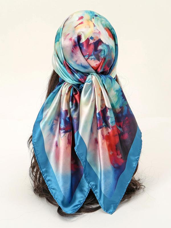 Women's Floral Print Scarf, 2024 New Style Fashionable Colorful Printed Bandana for Summer Vacation Beach Daily Wear, Casual Soft Breathable Scarf for Women