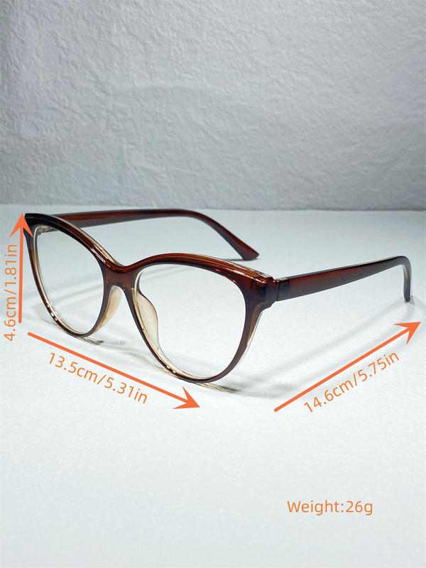 1 Pair Simple Eyeglasses for Everyday Use, Cat Eye Frame Fashion Eyeglasses, Travel Accessories for Women & Men