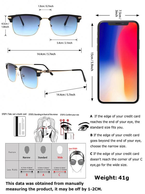 Simple Sunglasses for Everyday Use, Summer & Fall 2024 Geometric Glasses Frame Sunglasses, Back To School Travel Accessories