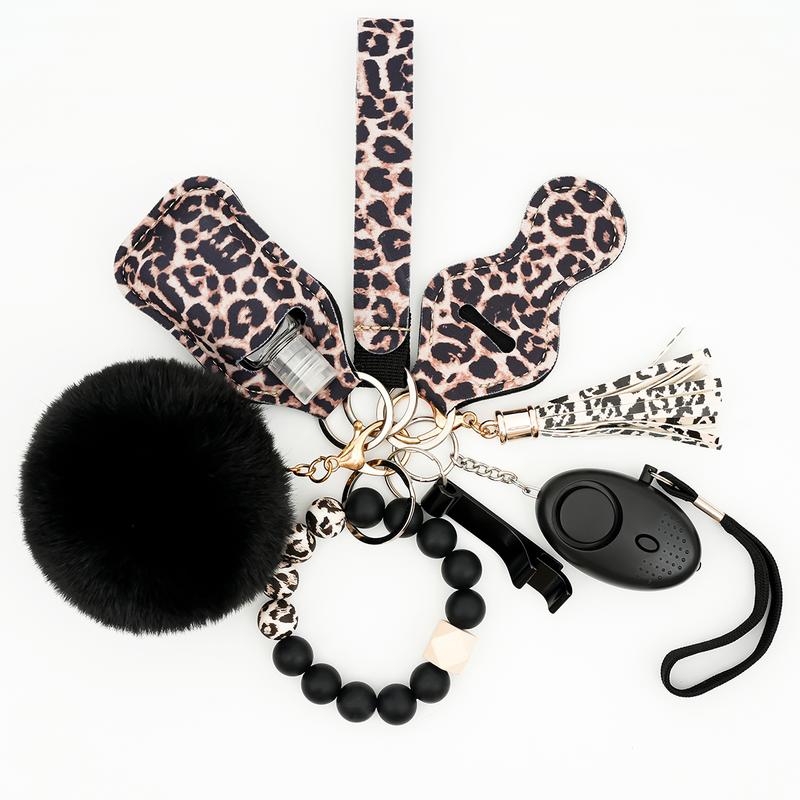 [Black Friday Sale] 2024 Keychain Set for Women with Personal Safety Alarm, Opener & Pompom - Safety Keychain Accessories 9 Pcs Perfect for Valentine's Day, Mother's Day, Christmas Day or Bestie Gifts.