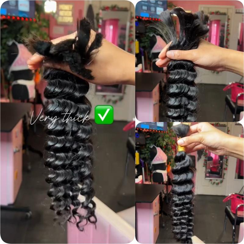 [Wequeen] 12A Grade Salon Quality 100% Brazilian Virgin Hair Human Bulk Braiding Deep Wave 16