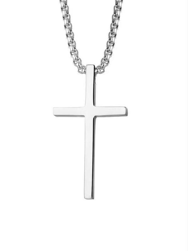 Cross Charm Titanium Steel Pendant Necklace for Men & Women, Hip Hop Fashionable Titanium Steel Jewelry, Classic Fashion Accessories for Daily Wear