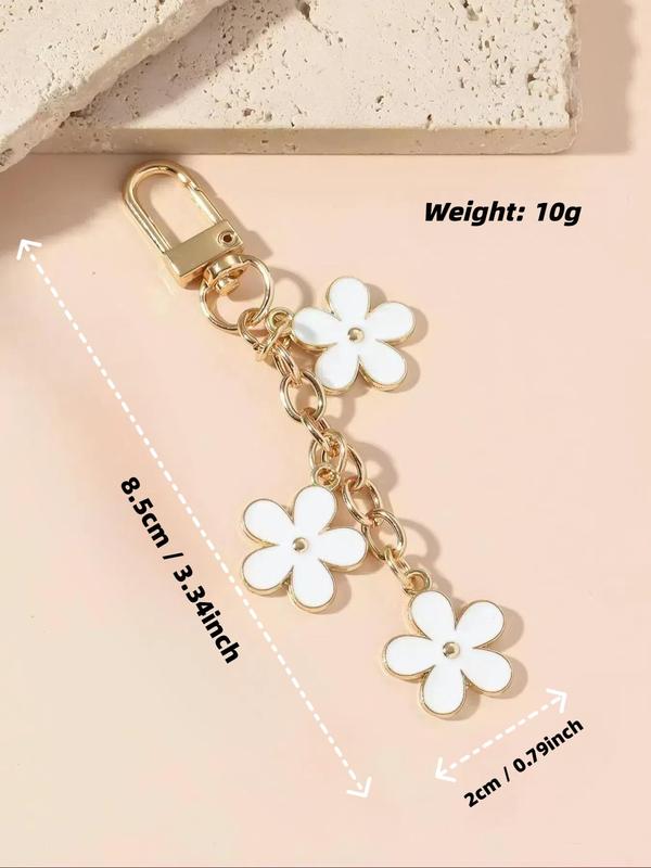 Flower Design Keychain, Cute Keychain for Women & Men, Fashion Accessories for Phone Case, Headphone Case, Handbag, Keyring, School Supplies, Teacher Gifts