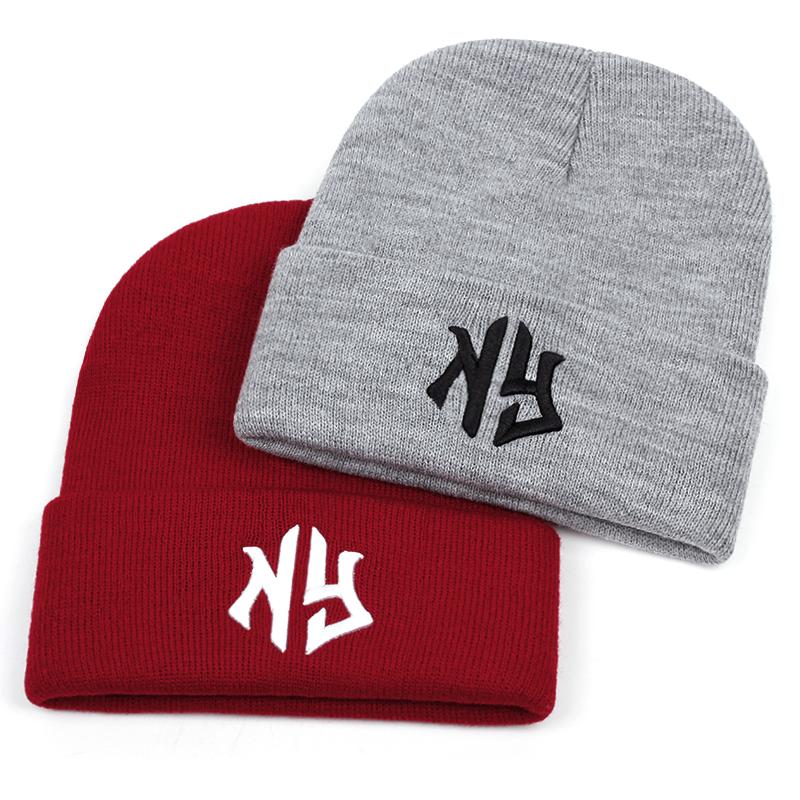 fashion beanie hat men letter embroidered men knitted hat with warm head cover hat women