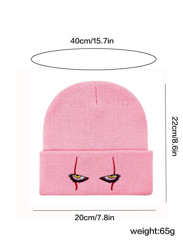 Eye Design Street Style Beanie Hat for Men & Women, Casual New Trendy Warm Fitted Cool Beanie Hat, Fashionable Knitted Beanie Hat for Party, Club for Fall & Winter