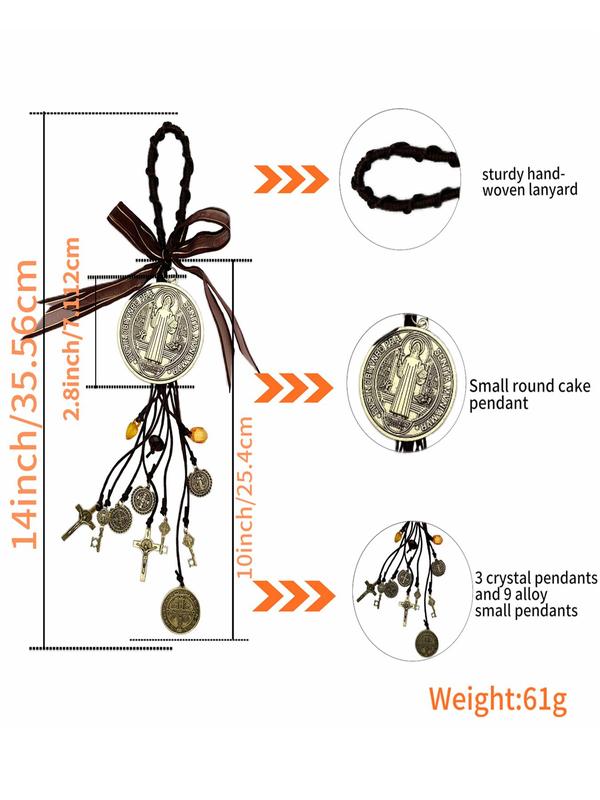 Saint Benedict Medal Protection Blessing Charm, Catholic San Benito Medalla Handmade Jewelry, Car Hanging Charm for Men Women