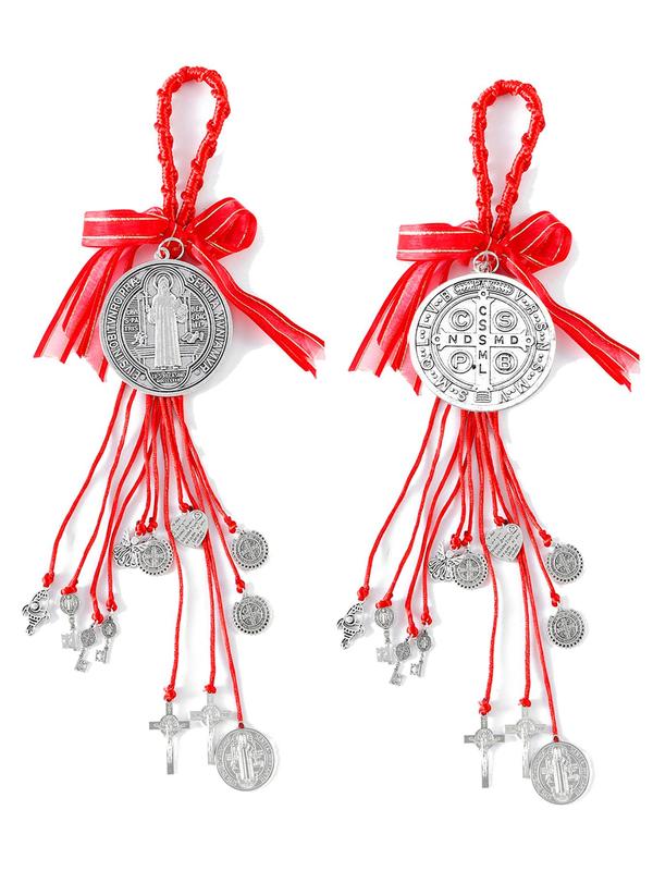 Saint Benedict Medal Protection Blessing Charm, Catholic San Benito Medalla Handmade Jewelry, Car Hanging Charm for Men Women