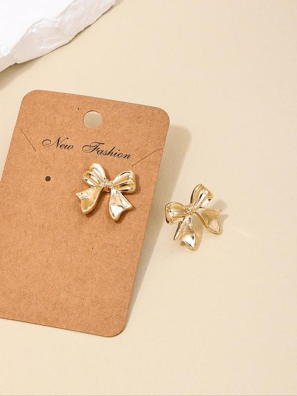 Cute Bow Decor Stud Earrings (1 Pair), Fashionable Jewelry for Women, Daily Clothing Decor, Trendy All-match & Exquisite Jewelry for Birthday Gift