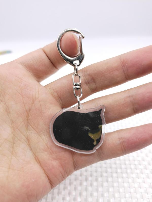 Cute Cat Matching Pattern Keychain,  Casual Acrylic Keychain for Bag Decoration, Trendy All-match & Exquisite Keychain for Birthday Gift for Couples and Best Friends