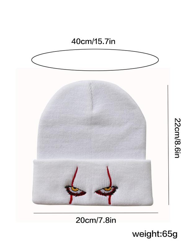 Eye Design Street Style Beanie Hat for Men & Women, Casual New Trendy Warm Fitted Cool Beanie Hat, Fashionable Knitted Beanie Hat for Party, Club for Fall & Winter