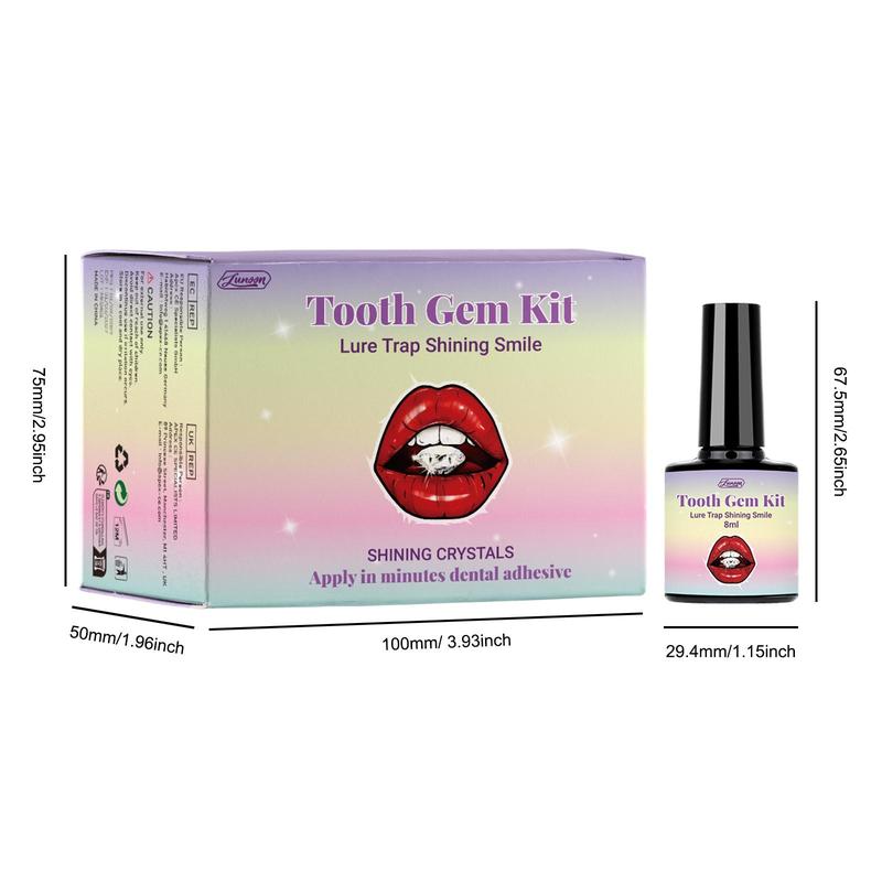 Tooth Gem Kit, 1 Box Tooth Jewelry Kit, Glue and Gem Suit UV Curing Light, Gems Picker, Removable Tooth Ornaments for Women & Men, Christmas, Christmas Gift