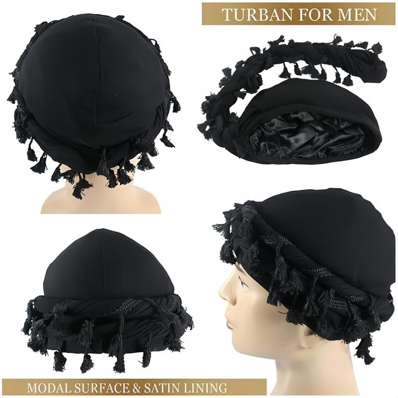 Turban for Men Vintage Twist Head Wraps Durag Satin Lined Halo Turban for WoMen Modal and Satin Turban Scarf Tie