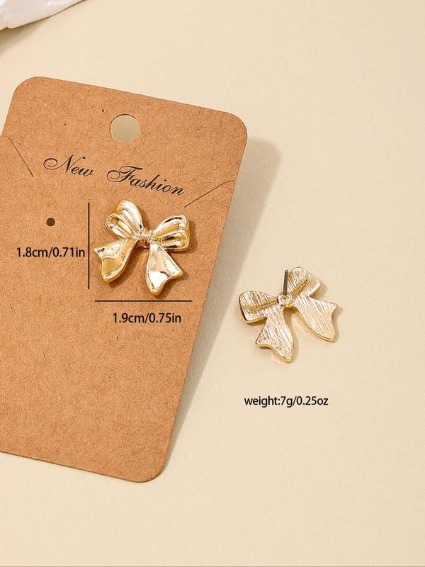 Cute Bow Decor Stud Earrings (1 Pair), Fashionable Jewelry for Women, Daily Clothing Decor, Trendy All-match & Exquisite Jewelry for Birthday Gift