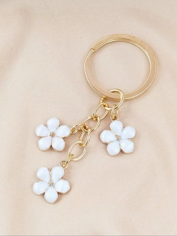 Flower Design Keychain, Cute Keychain for Women & Men, Fashion Accessories for Phone Case, Headphone Case, Handbag, Keyring, School Supplies, Teacher Gifts