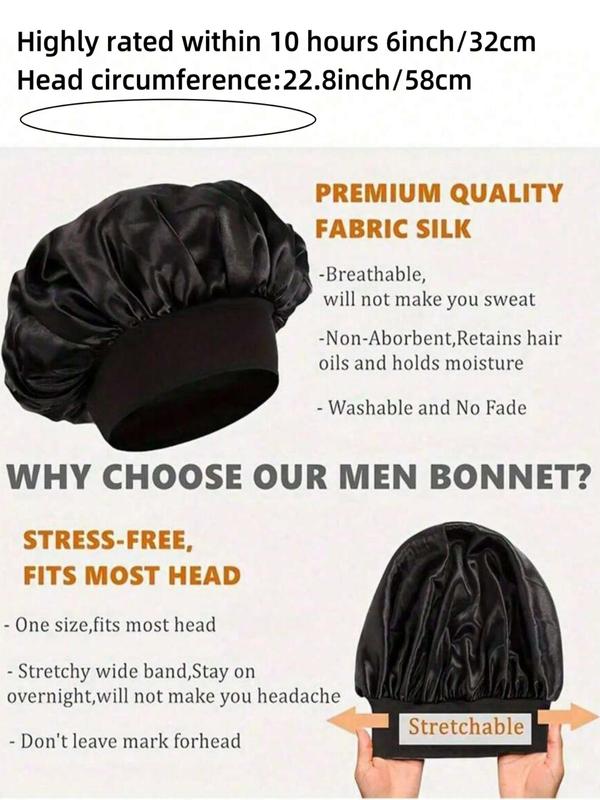 Solid Color Sleeping Beanie, High Stretch Sleeping Bonnet, Hair Bonnet for Women & Men, Fashion Accessories for Daily Wear