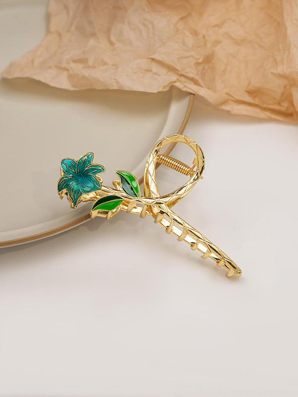 Fashionable Flower Design Hair Claw, Casual and Versatile Claw Clip for Women & Girls, Elegant All-match Fashion Accessories for Daily Wear, Exquisite Jewelry for Gifts