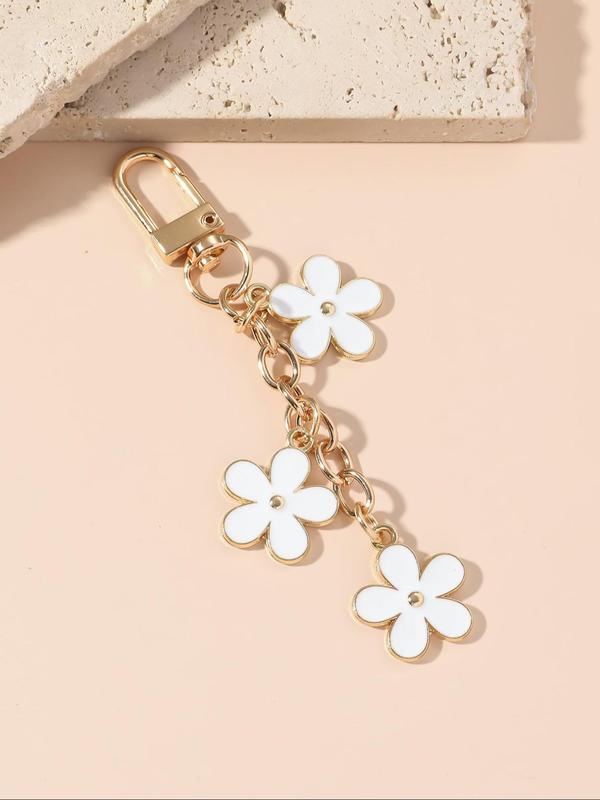 Flower Design Keychain, Cute Keychain for Women & Men, Fashion Accessories for Phone Case, Headphone Case, Handbag, Keyring, School Supplies, Teacher Gifts