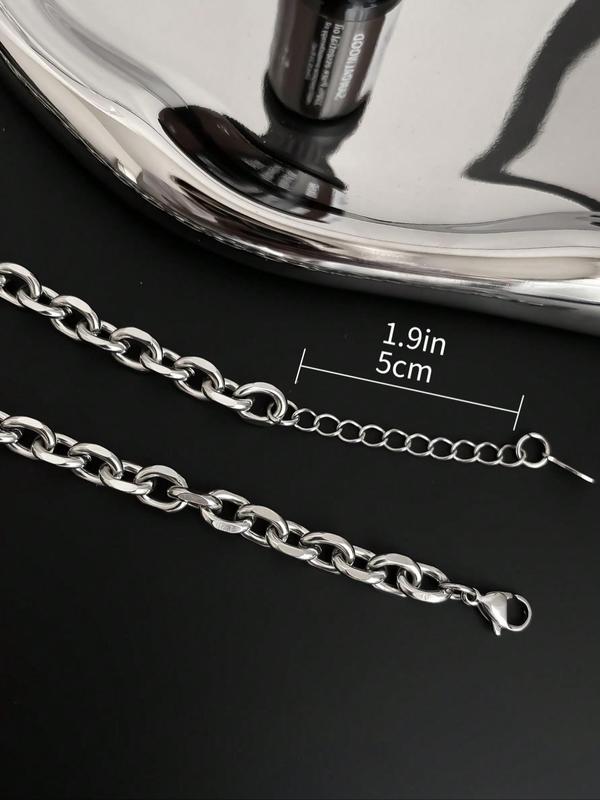 Men's Punk Style Stainless Steel Necklace,  Minimalist Street Style Necklace, Fashion Jewelry for Party, Daily Clothing Decor, Trendy All-match & Exquisite Jewelry for Birthday Gift