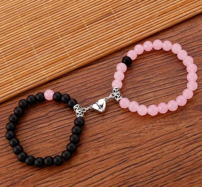 {Bracelet} Love heart magnetic couple bracelet, various colors couple magnetic bracelet