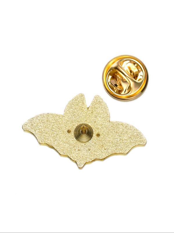 Lovely Letter & Bat Design Pin Brooch, Cute Fashion Alloy Badge for Daily Vacation Holiday Party Gift, Casual Festival Party Fashion Accessories