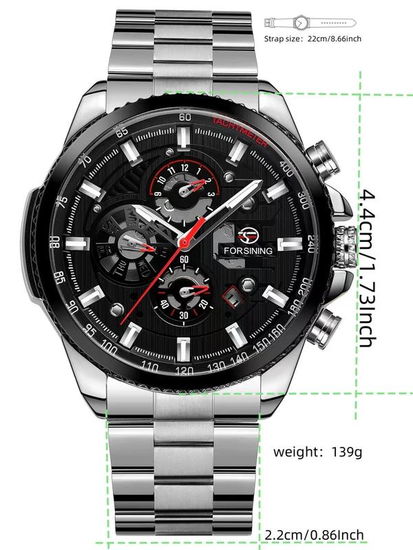 Men's Business Fashion Mechanical Watch, Fashion Watch for Party, Daily Clothing Decor, Trendy All-match & Exquisite Watch for Birthday Gift with Box