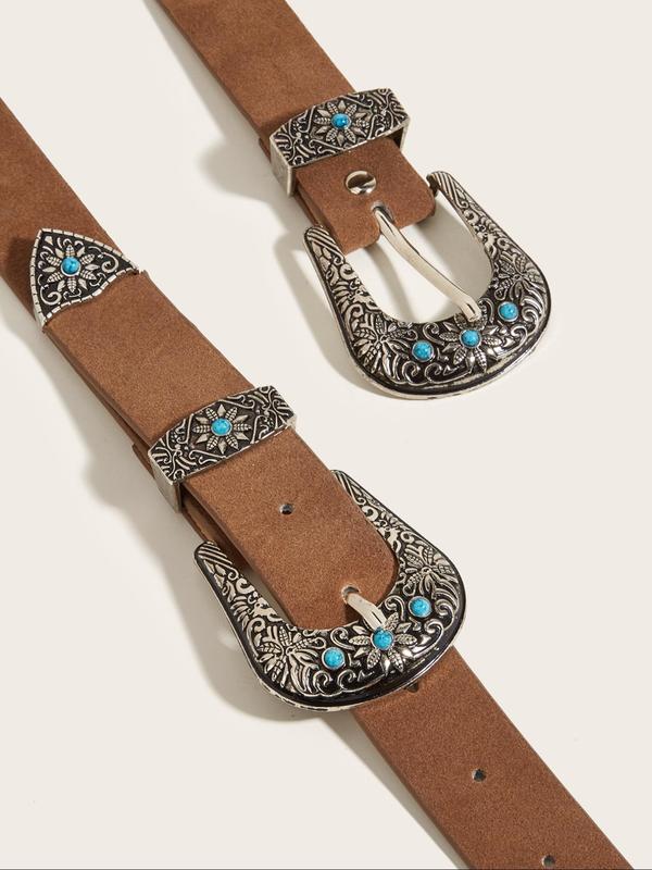 Fashion Turquoise Texture Belt, Casual Waistband for Jeans, Trendy All-match & Exquisite Clothes Accessories for Women